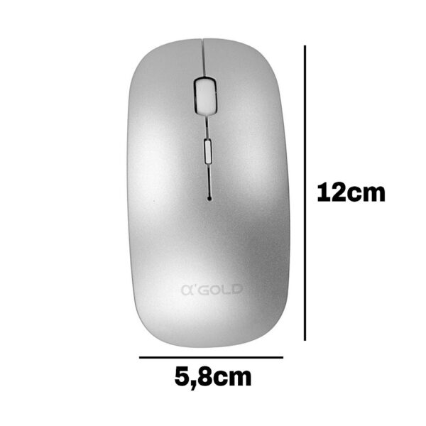 Mouse Sem Fio 2.4GHZ Recarregável USB Ergonômico Wireless AGold - Image 3